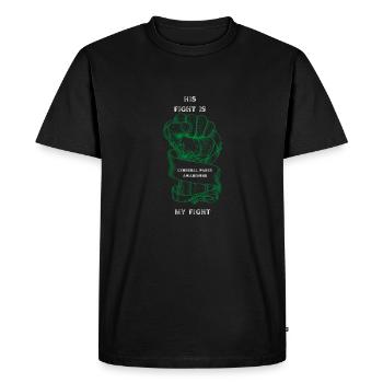 Son combat est mon combat - T-shirt Premium bio Homme - noir - Devant - Nico (187cm)