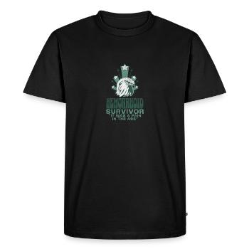 Hemorrhoid Survivor - Men's Premium Organic T-Shirt - black - Front - Nico (187cm)