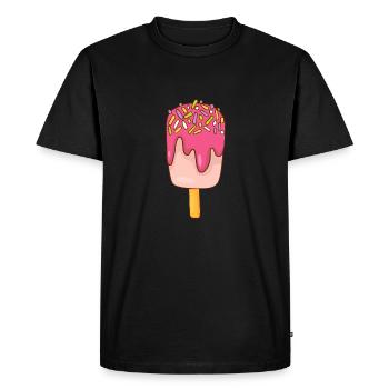 Crème glacée, crème glacée, crème glacée, crème glacée, boule, crème glacée, sundae - T-shirt Premium bio Homme - noir - Devant - Nico (187cm)