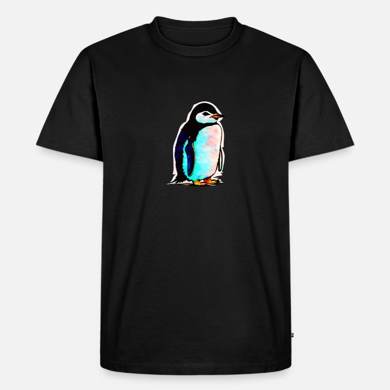 Pinguin - Männer Premium Bio T-Shirt - Schwarz