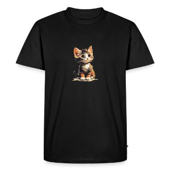 Chaton - T-shirt Premium bio Homme - noir - Devant - Nico (187cm)