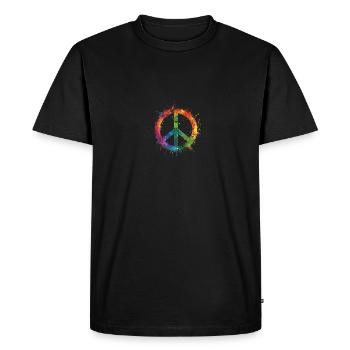 Symbole de paix LGBTQ vibrant pour le mois de la fierté - T-shirt Premium bio Homme - noir - Devant - Nico (187cm)