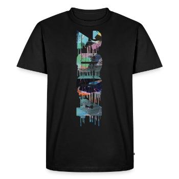 2004,vintage,18,anniversaire,graffiti,peinture - T-shirt Premium bio Homme - noir - Devant - Nico (187cm)