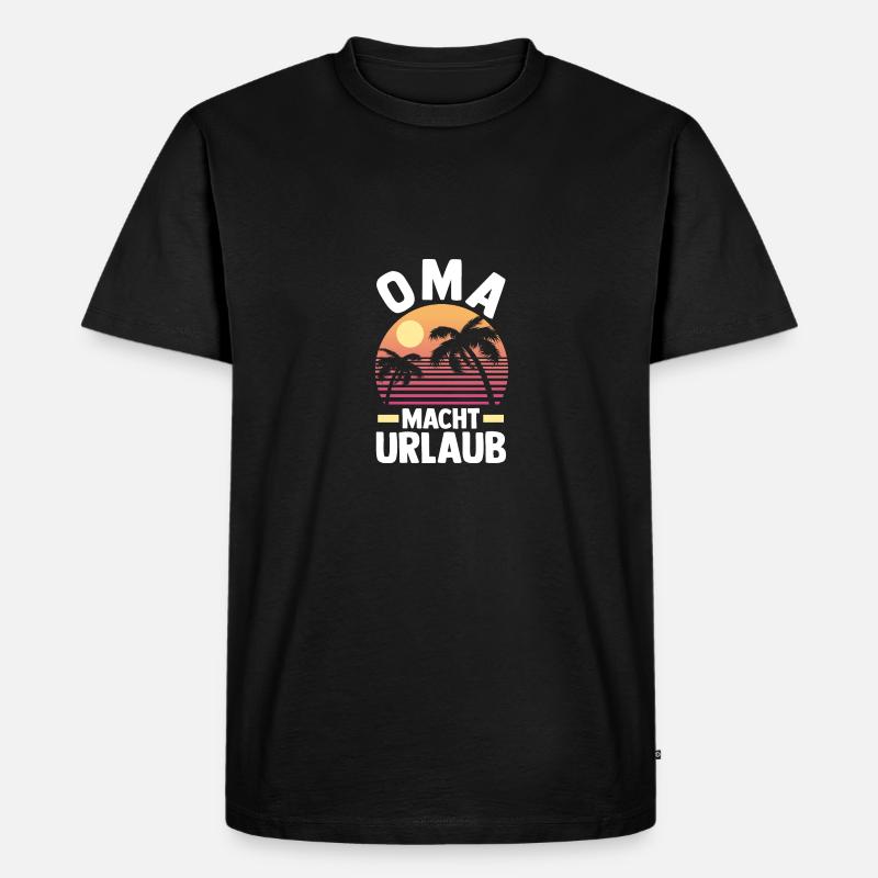 Urlaub Urlauberin Großmutter Oma - Männer Premium Bio T-Shirt - Schwarz