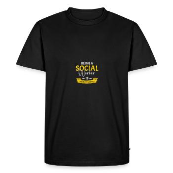 Travailleur social scolaire - T-shirt Premium bio Homme - noir - Devant - Nico (187cm)