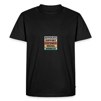 Travailleur social scolaire - T-shirt Premium bio Homme - noir - Devant - Nico (187cm)