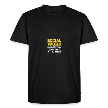 Travailleur social scolaire - T-shirt Premium bio Homme - noir - Devant - Nico (187cm)