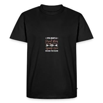 Fière maman gymnastique - T-shirt Premium bio Homme - noir - Devant - Nico (187cm)