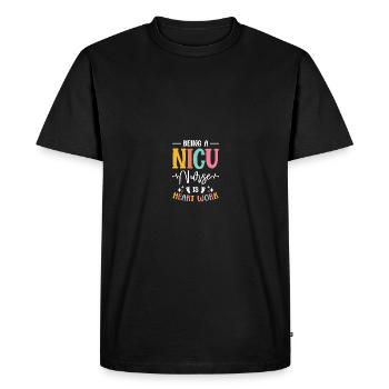 NICU sister - Men's Premium Organic T-Shirt - black - Front - Nico (187cm)