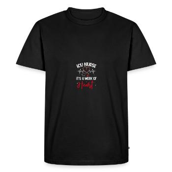 Soins intensifs infirmiers - T-shirt Premium bio Homme - noir - Devant - Nico (187cm)