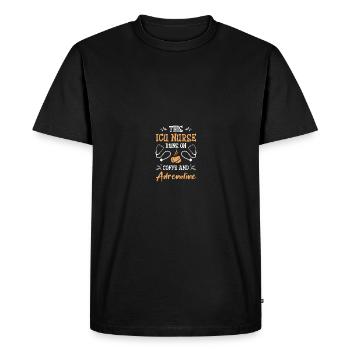 Infirmière en soins intensifs - T-shirt Premium bio Homme - noir - Devant - Nico (187cm)