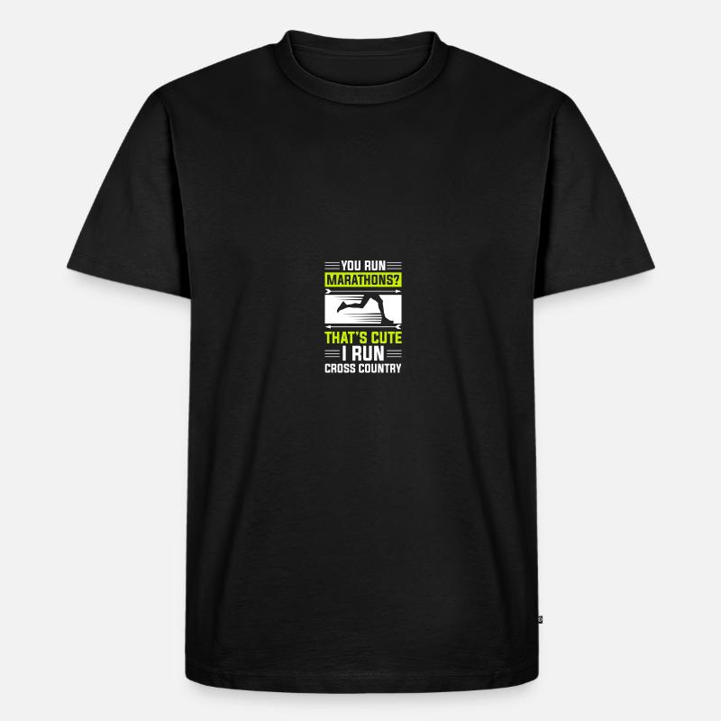 Langlauf Läufer Langlauf - Männer Premium Bio T-Shirt - Schwarz