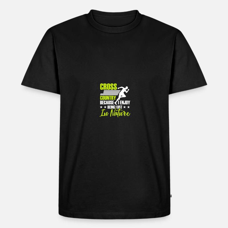 Langlauf Läufer Langlauf - Männer Premium Bio T-Shirt - Schwarz