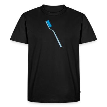 brosse dent - T-shirt Premium bio Homme - noir - Devant - Nico (187cm)