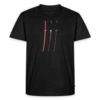 Katana trois couleurs rétro Samurai épées Japon - T-shirt Premium bio Homme - noir - Devant - Nico (187cm)