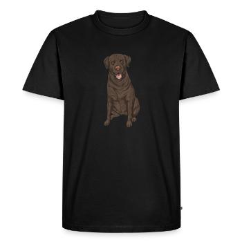 Chocolate Labrador Retriever Dog - Men's Premium Organic T-Shirt - black - Front - Nico (187cm)