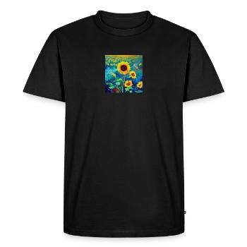 Tournesol 01 - T-shirt Premium bio Homme - noir - Devant - Nico (187cm)