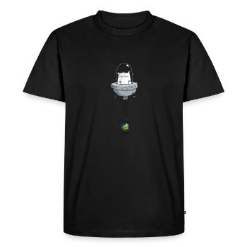 Mrou le chat, Space Cat - T-shirt Premium bio Homme - noir - Devant - Nico (187cm)