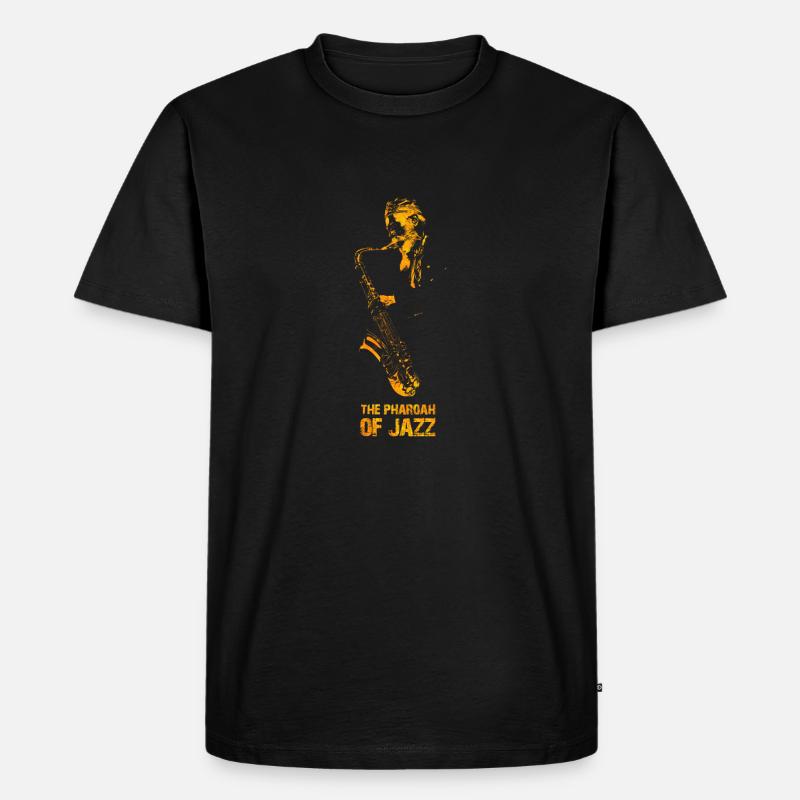Der Pharao des Jazz - Männer Premium Bio T-Shirt - Schwarz