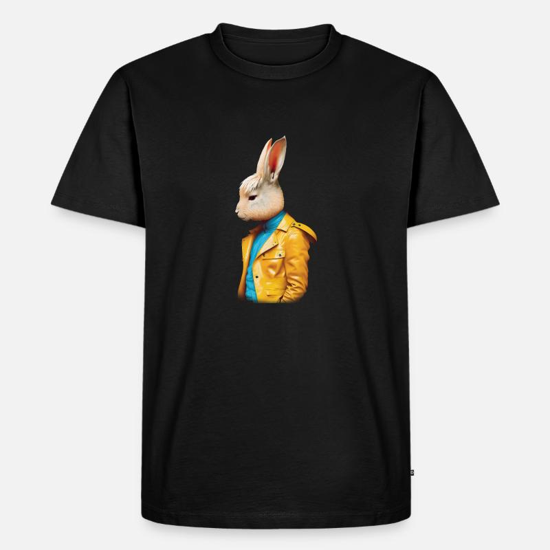 Herr Rabbit - Männer Premium Bio T-Shirt - Schwarz