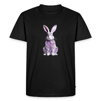 Bunny - Lapin de Pâques en silhouette - T-shirt Premium bio Homme - noir - Devant - Nico (187cm)