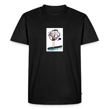 img835 ---- "Arbre d'hiver" ¨. - T-shirt Premium bio Homme - noir - Devant - Nico (187cm)