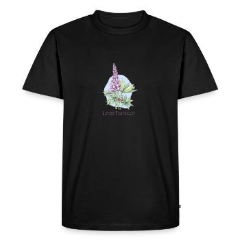 Lupin, permanent botanical drawing - Men's Premium Organic T-Shirt - black - Front - Nico (187cm)