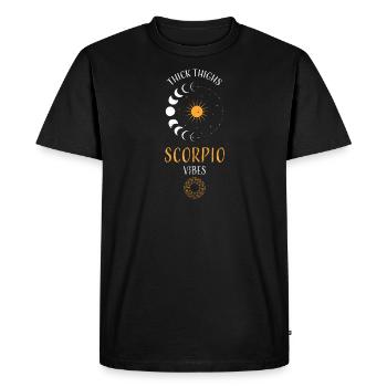 Cuisses épaisses Vibrations Scorpion - T-shirt Premium bio Homme - noir - Devant - Nico (187cm)