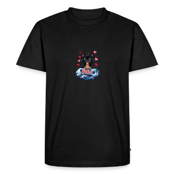 Cat Ramen Kawaii Japanese-Inspired Art - Men's Premium Organic T-Shirt - black - Front - Nico (187cm)