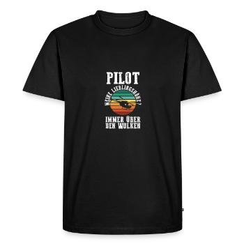 Pilot Flying Aviator Helicopter Helicopter - Men's Premium Organic T-Shirt - black - Front - Nico (187cm)