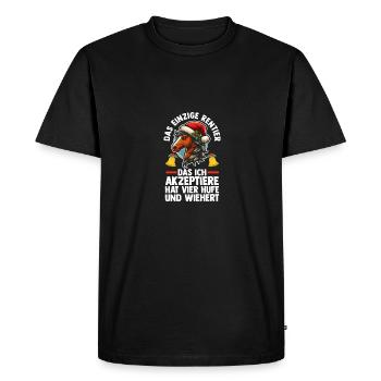 Père Noël Noël équitation cavalier chevaux - T-shirt Premium bio Homme - noir - Devant - Nico (187cm)