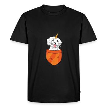 Rottweiler dans la poche chiot animal de compagnie amour - T-shirt Premium bio Homme - noir - Devant - Nico (187cm)
