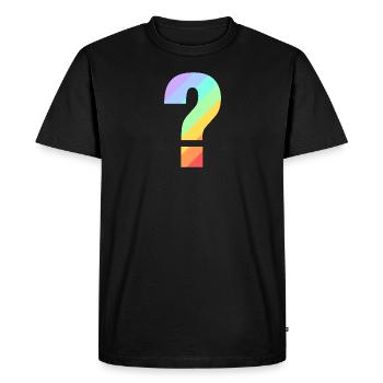 Point d'interrogation arc-en-ciel - T-shirt Premium bio Homme - noir - Devant - Nico (187cm)