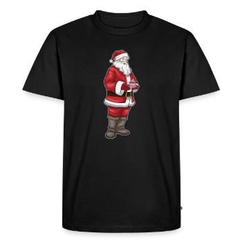 Petit gâteau de Noël Père Noël - T-shirt Premium bio Homme - noir - Devant - Nico (187cm)