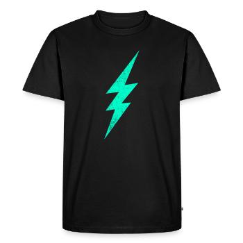 Electric flash graphic on trendy H interior - Men's Premium Organic T-Shirt - black - Front - Nico (187cm)