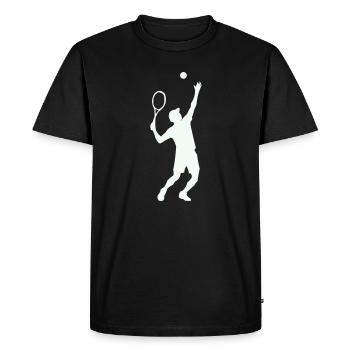 Silhouette de tennis en saut - T-shirt Premium bio Homme - noir - Devant - Nico (187cm)