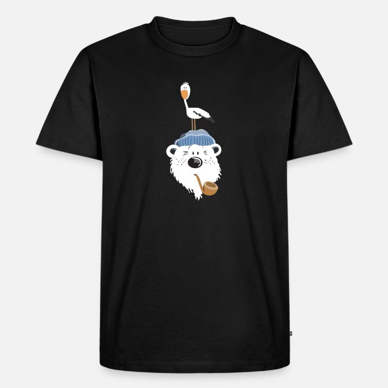Süßer Eisbär - Männer Premium Bio T-Shirt - Schwarz