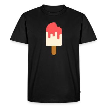 Glace - IceCream - T-shirt Premium bio Homme - noir - Devant - Nico (187cm)