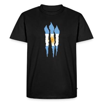 Drapeau de l’Argentine Amérique du Sud Drapeau de l’Argentine - T-shirt Premium bio Homme - noir - Devant - Nico (187cm)