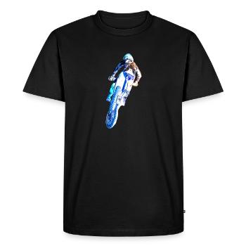Motocross Racing T-Shirt Enduro T Shirt Supercross - Men's Premium Organic T-Shirt - black - Front - Nico (187cm)