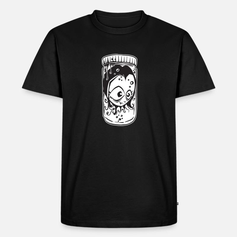 Kopf in einer Vampirflasche - Männer Premium Bio T-Shirt - Schwarz