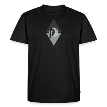 Matériel d’accrobranche grimpeurs - T-shirt Premium bio Homme - noir - Devant - Nico (187cm)
