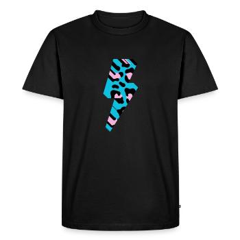 Lightning léopard 3 D - T-shirt Premium bio Homme - noir - Devant - Nico (187cm)
