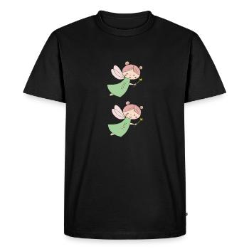 Frais doubles - T-shirt Premium bio Homme - noir - Devant - Nico (187cm)