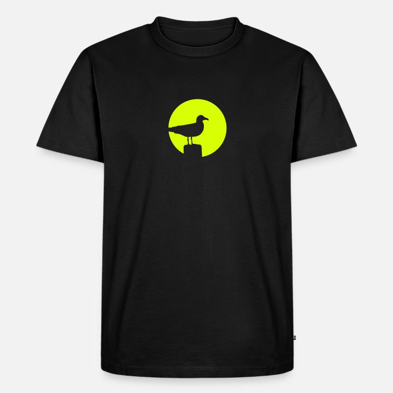 Möwe - Männer Premium Bio T-Shirt - Schwarz