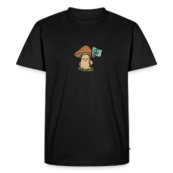 friedlicher Pilz - Männer Premium Bio T-Shirt - Schwarz - Vorne - Nico (187cm)
