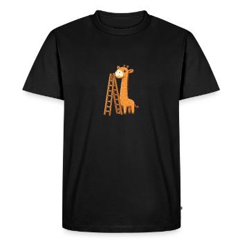 Bébé girafe - T-shirt Premium bio Homme - noir - Devant - Nico (187cm)