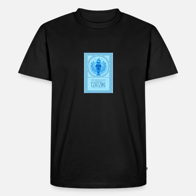 Tzatziki Spice Recipe Greek Pattern - Männer Premium Bio T-Shirt - Schwarz