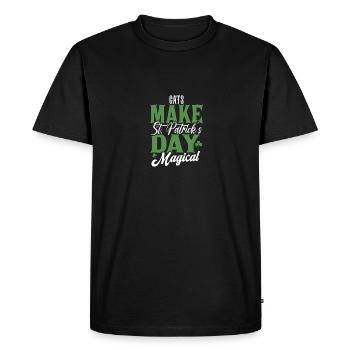 Les chats rendent la Saint-Patrick magique - T-shirt Premium bio Homme - noir - Devant - Nico (187cm)