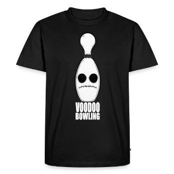Drôle de bowling Shirt Sticker Pin Bowling - T-shirt Premium bio Homme - noir - Devant - Nico (187cm)